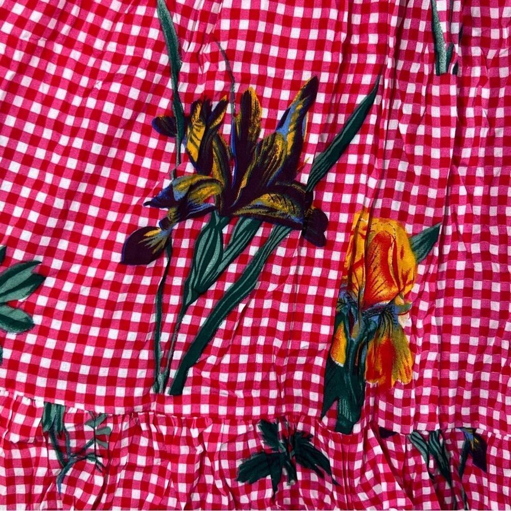 Jenn & Jo NWT Gingham Floral Iris Boho Cottagecore Ruffle Mini Skirt Size S - Picture 11 of 12